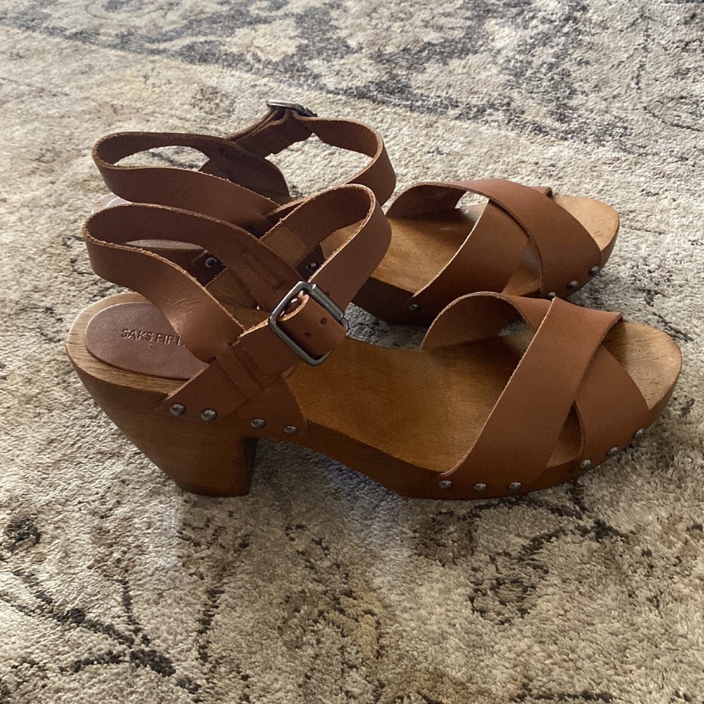 Saks fifth Avenue Wooden Heels - Picture 2 of 6